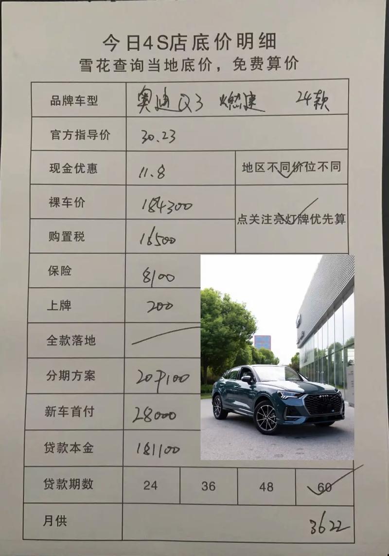 奥迪q3最低报价,奥迪q3最低报价多少钱